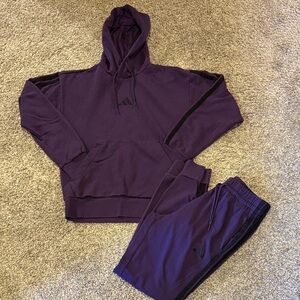 ADIDAS Purple Hoodie and Sweatpants Set